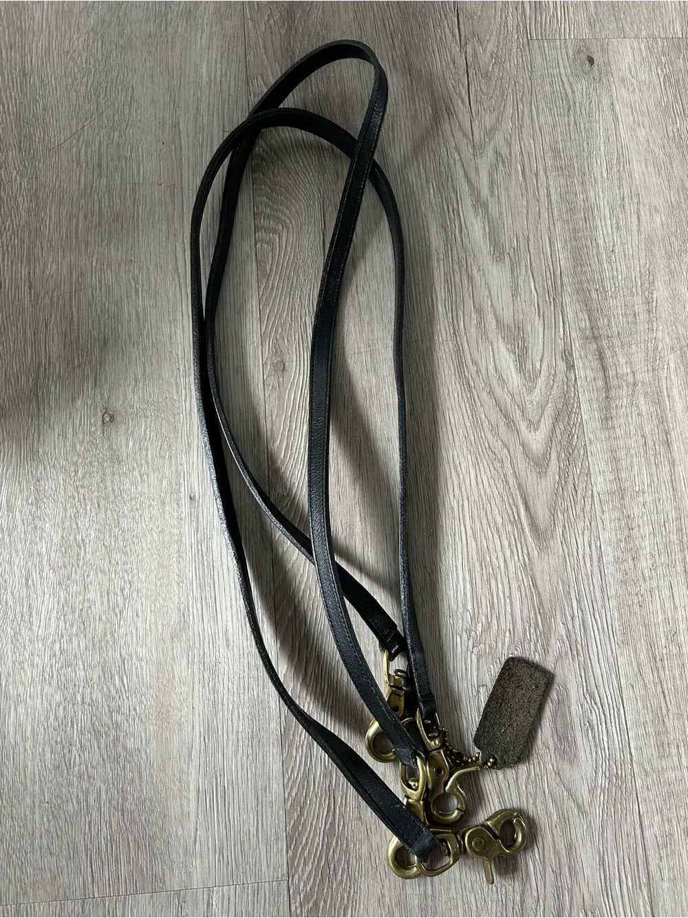 Coach strap replacement Black Leather Strap Brass Hardware